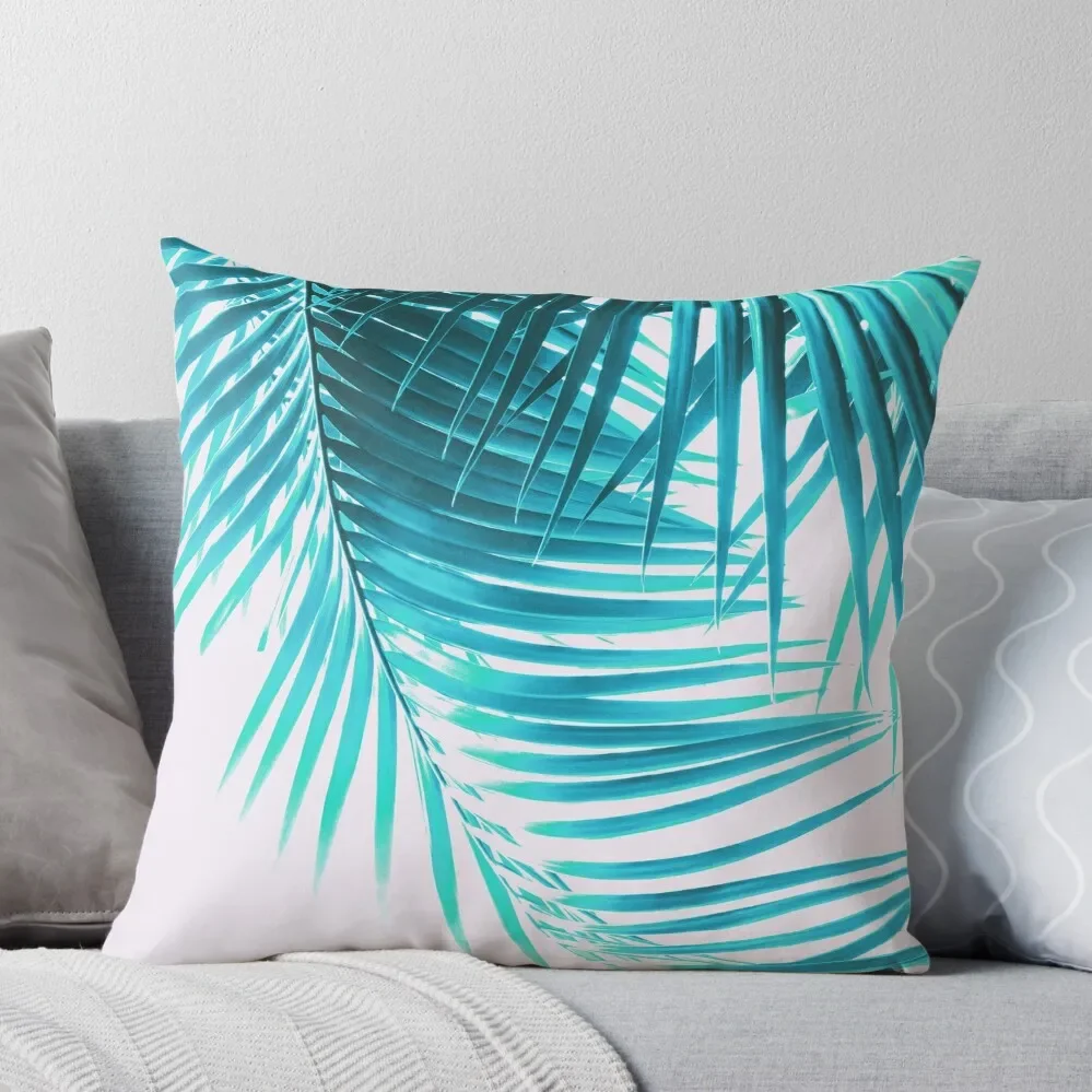 

Palm Leaves Turquoise Summer Vibes #1 #tropical #decor #art Throw Pillow Christmas Covers Christmas Pillows