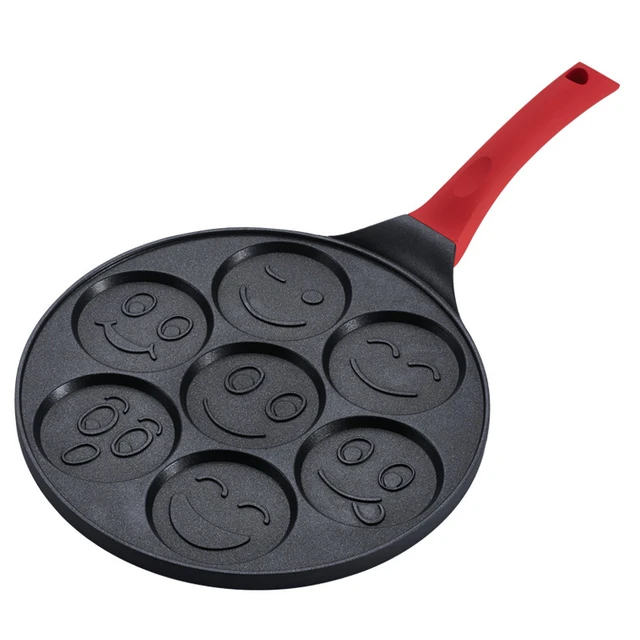 Olla de cocina con cara sonriente, sartén para tortitas con recubrimiento  de doble capa antiadherente, para disfrutar de la diversión - AliExpress