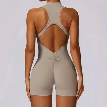 Combinaison Yoga Short Femme Dos Nu