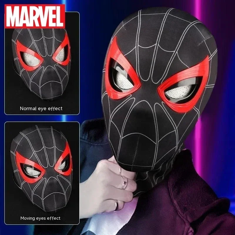

New Spiderman No Way Home Headgear Cosplay Moving Eyes Mask Spider Man 1:1 Remote Control Elastic Mask For Adults Kids Gift Toys