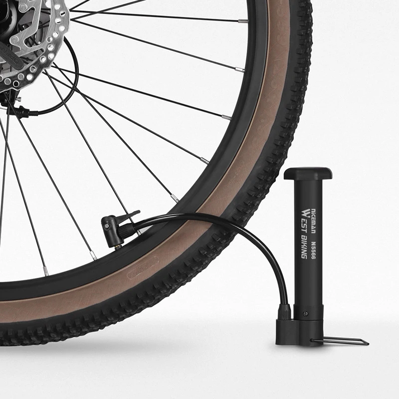 

Mini Bike Pump Schrader Air Valve Portable Floor Pump Ball Tire Inflator With Extension Hose Cycling Accessories