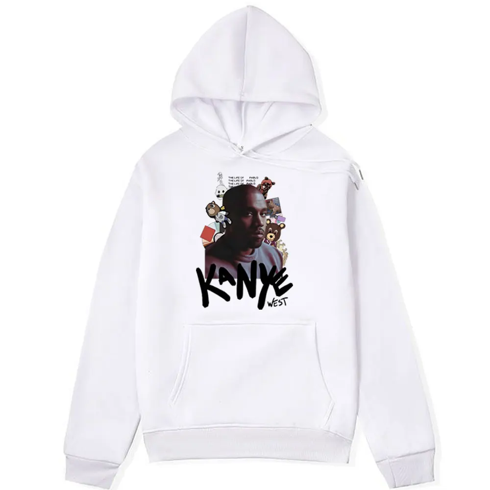 Rapper Kanye West Print Hoodies Men Women Aesthetic Harajuku Long Sleeve Pullover Fashion Sweatshirt Male Oversized Streetwear