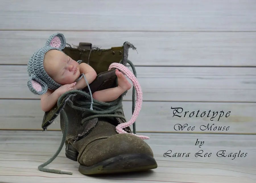 Mini Reborn Kit 9 Inches Reborn Baby Vinyl Doll Kit  Wee Mouse Unpainted Unassembled Doll Parts DIY Blank Reborn Doll Kit