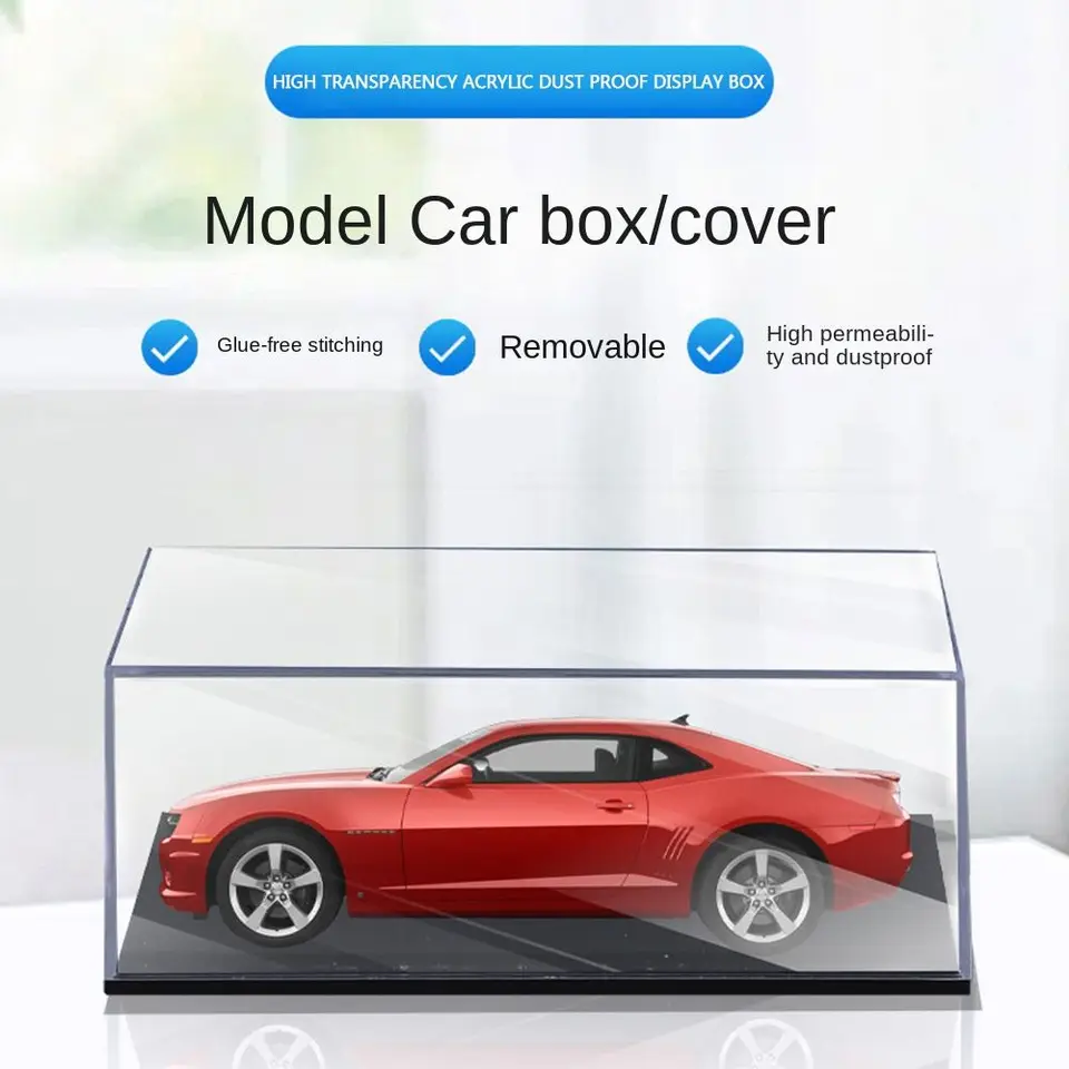 Caja De Exhibición Acrílica Transparente Para Coches A Escala 1:24 O 1:32 - 22 Cm, Antipolvo