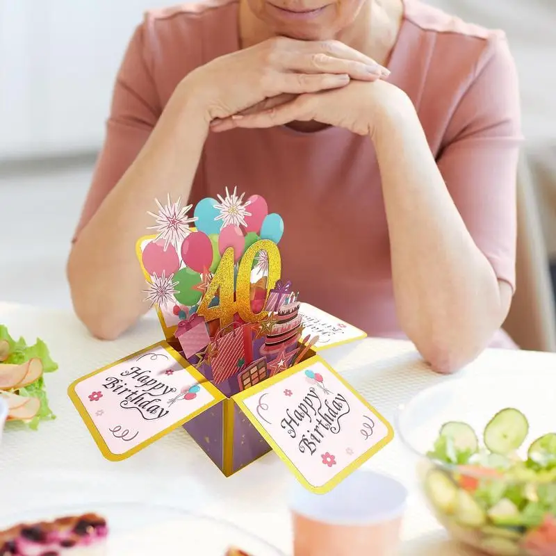 Greeting Cards Flower Bouquet Pop Up Card Handmade Happy Birthday 3D Popup Greeting Cards For Birthday Winter Fall Christmas Thanksgiving Thank greeting cards