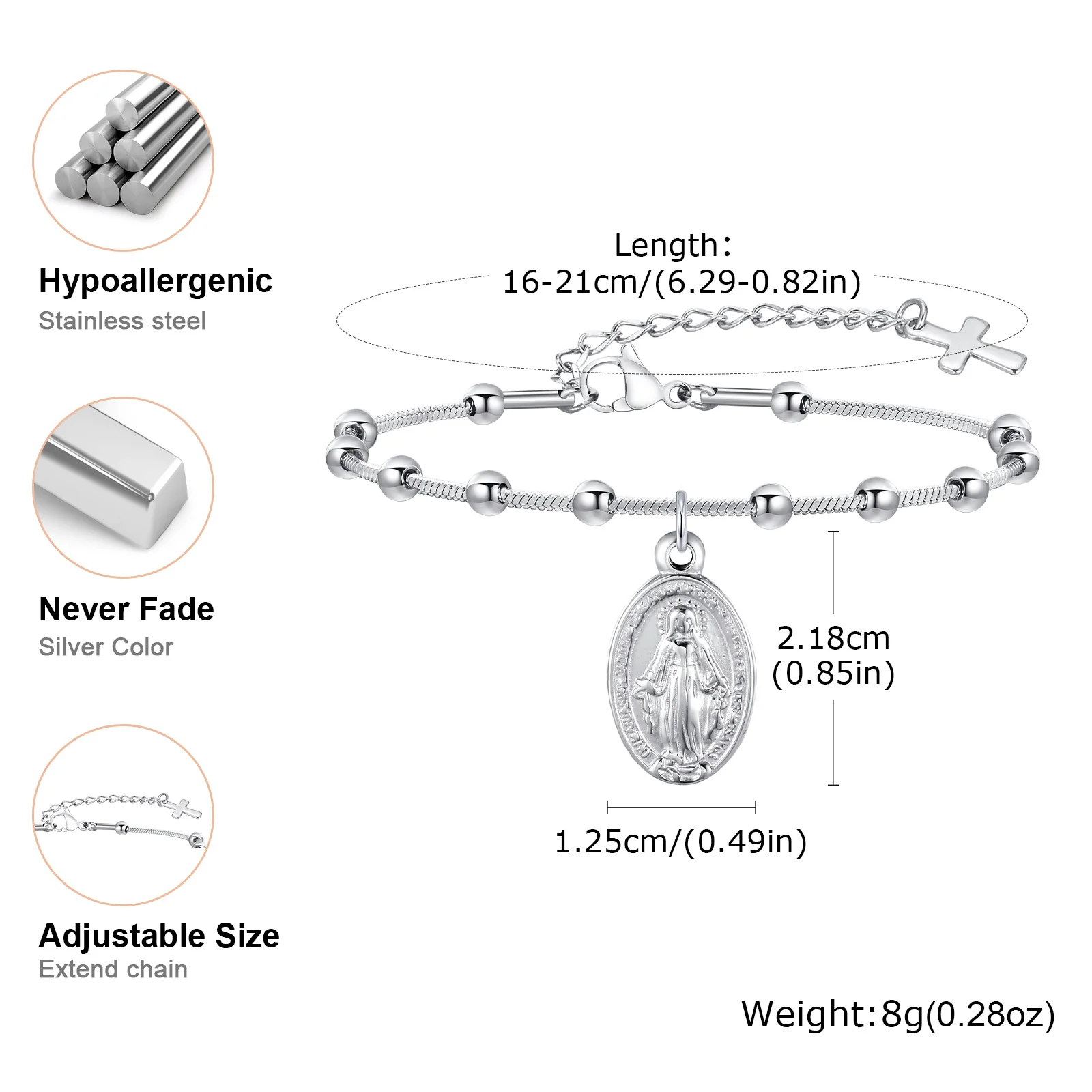 Gold Rosary Prayer Bracelet 5