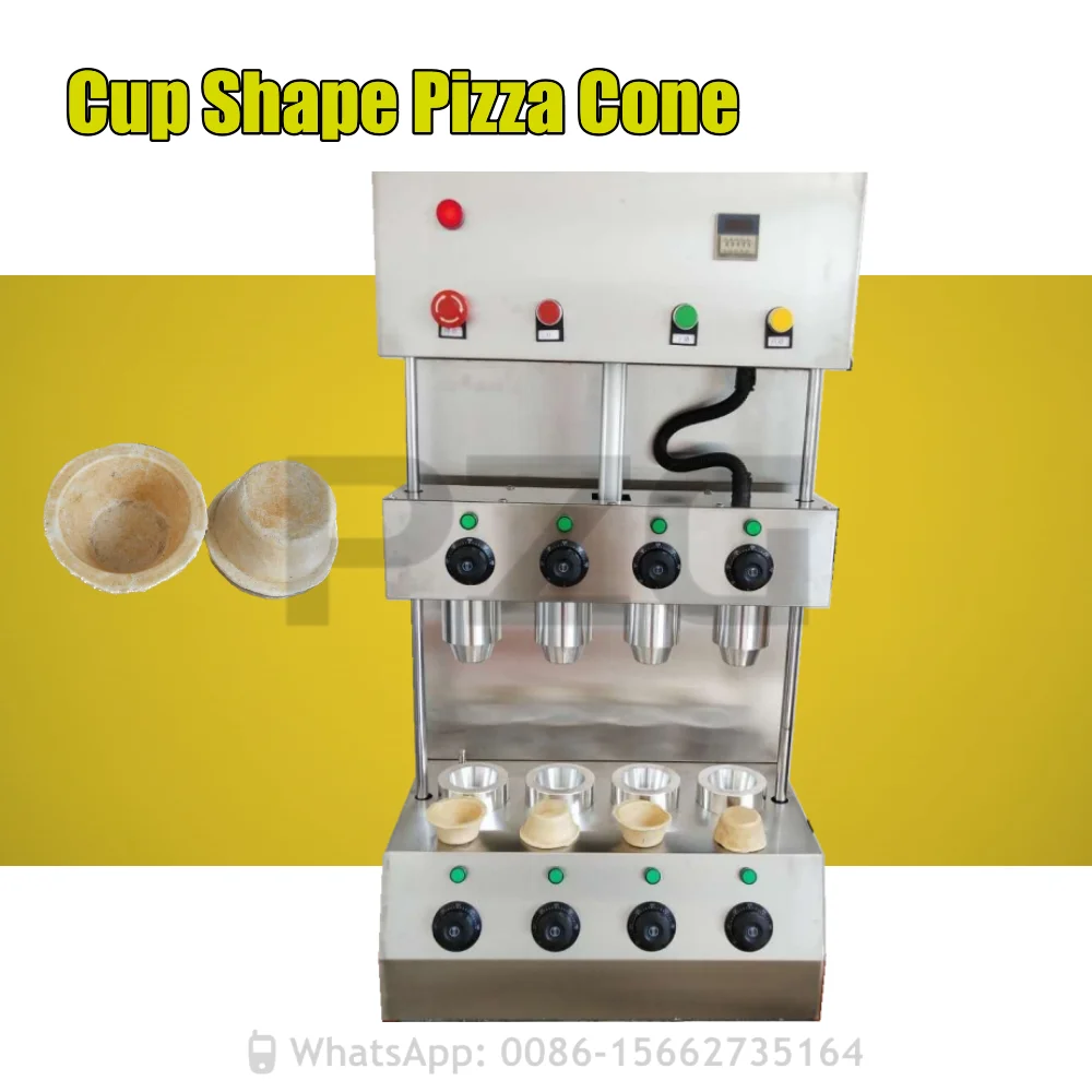 Professional 4 Moulds Snack Food Pizza Cone Pizza Cup Shape Cone Forming Making Machines