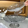 1PC Transparent Water Ripple Fruit Tray Dual-layer Can Draining Modern Light Luxury Snack Dried Fruit Tray Kitchen Decoration 2