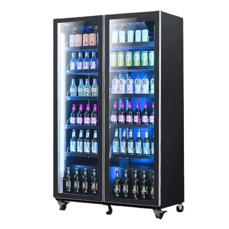 Luxury Double Door Wine and Beverage RefrigeratoWine and Beverage Refrigerator Three Door Upright Refrigerator