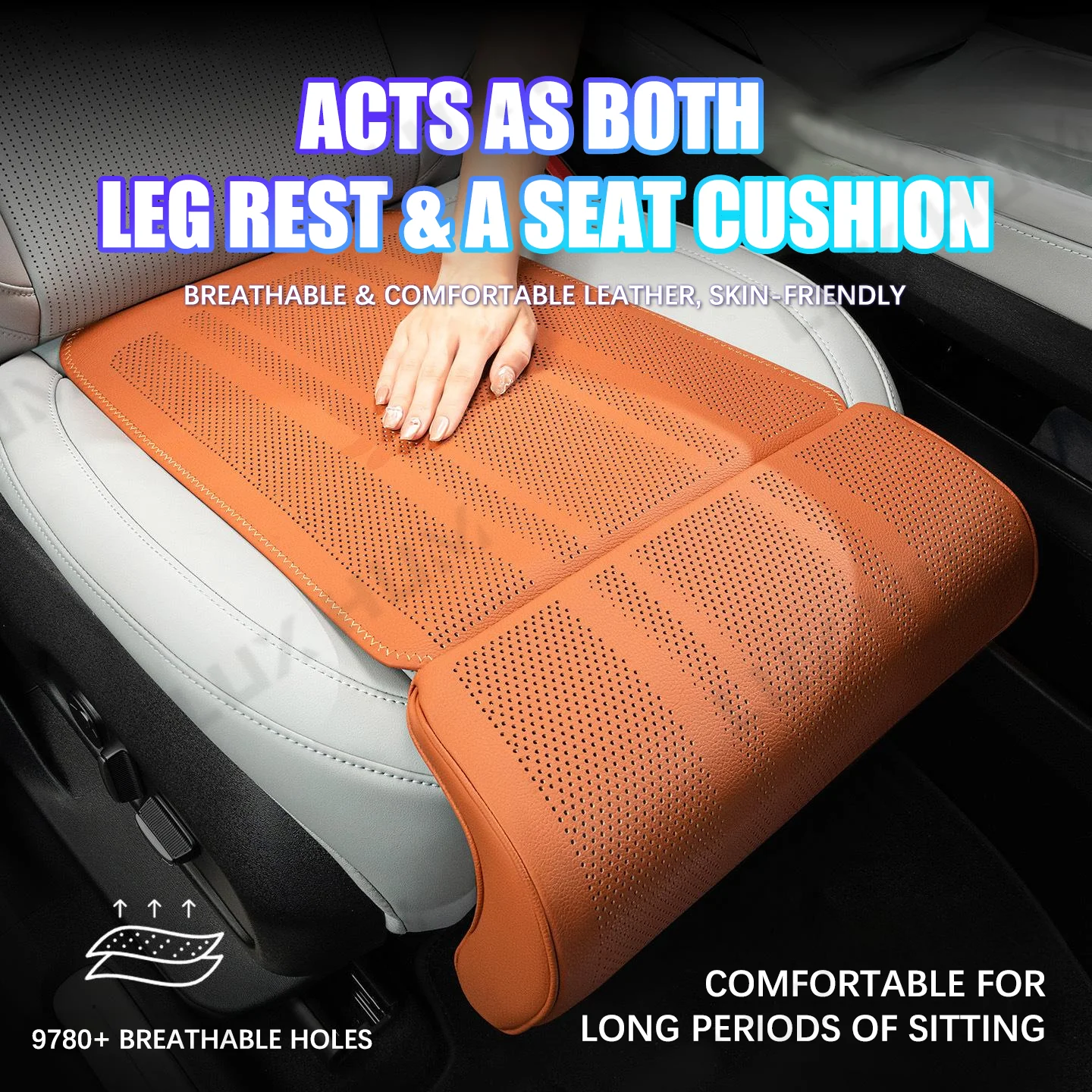 Enhanced Comfort Car Seat Leg Support Cushion - Soft Sponge Thigh Rest Pillow for Long Drives
