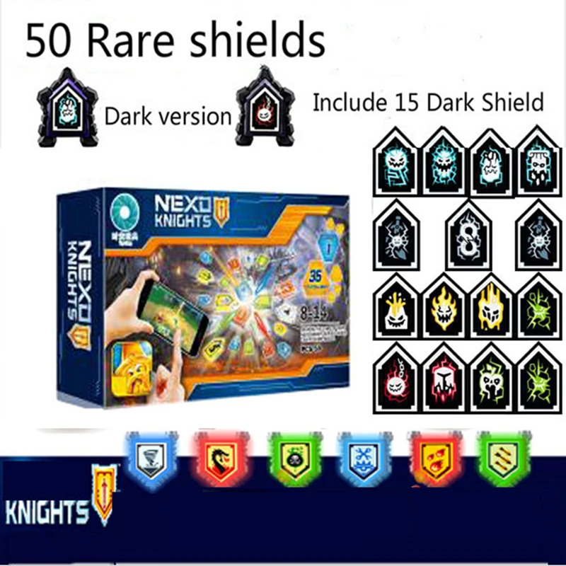 Nexoe Knights Rare Shields Model Building Blocks Castle Warrior Nexus Scannable Game Toys For Children