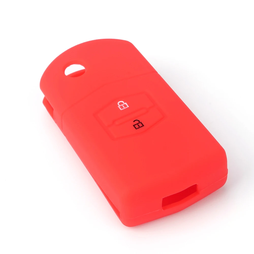 Silicone Key Case Cover Car Holder 2 Buttons Flip Parts For Mazda 3 2 6 2003 2004 2005 2006 2007 2008 2009 2010 2011 2012 2013 key case key case cover car key shell remote control case cover flip key fob shell