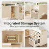 63" Standing Desk with File Cabinet, Privacy Panel, AC/USB, 1.18" Desktop, Executive L Shaped Height Adjustable Desk 4
