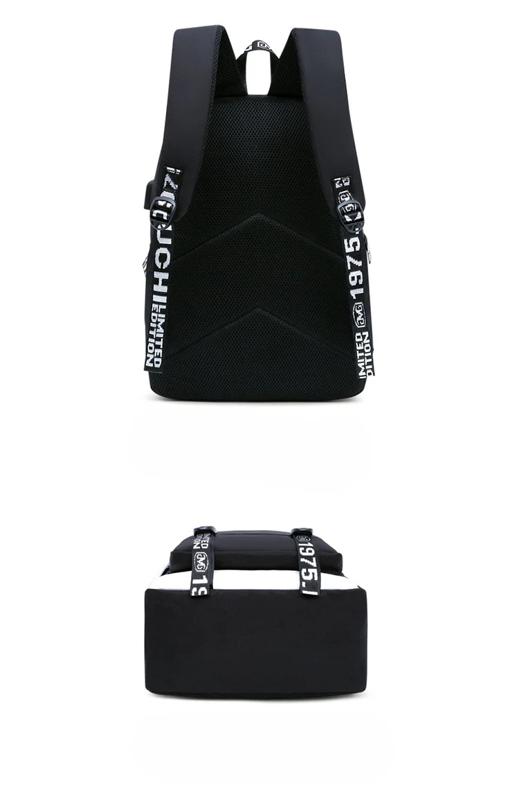 Leisure Double Back Campus Personalized USB Charging Book Bag Trendy Fashion Backpack Ridge Protection Large Capacity_voghion.com