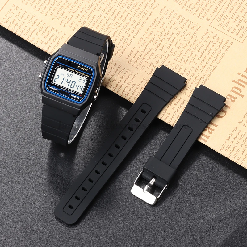 Silikon-Uhrenarmband für CASIO F91W W-800H 18 mm für W800H SGW400 F91W F84 F105/108 A158/168 AE1200/1300 Weiche Herren-Armbänder – Detail 9