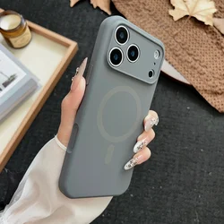 Luxury Liquid Silicone Magnetic Phone Case with MagSafe Compatibility and Wireless Charging Capability - iPhone 12 Pro Max (Carbon Gray)