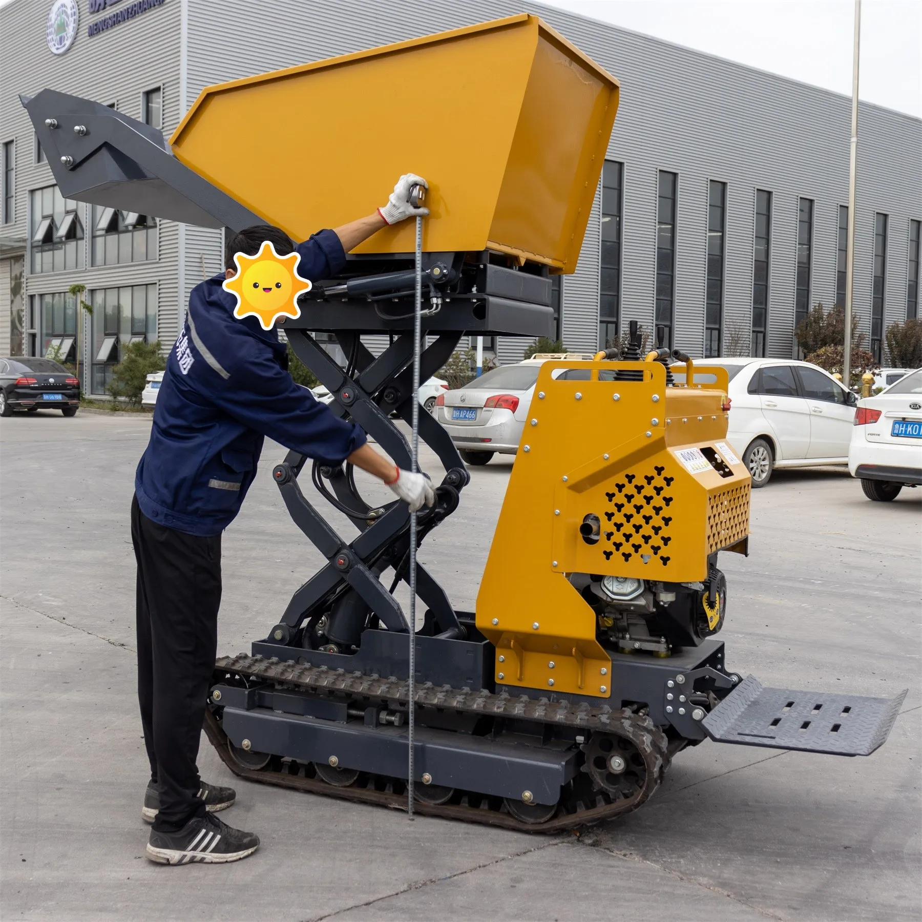 Mini Dumper Cingolato Che Solleva Mini Dumper Da 1500Mm 13.5Hp