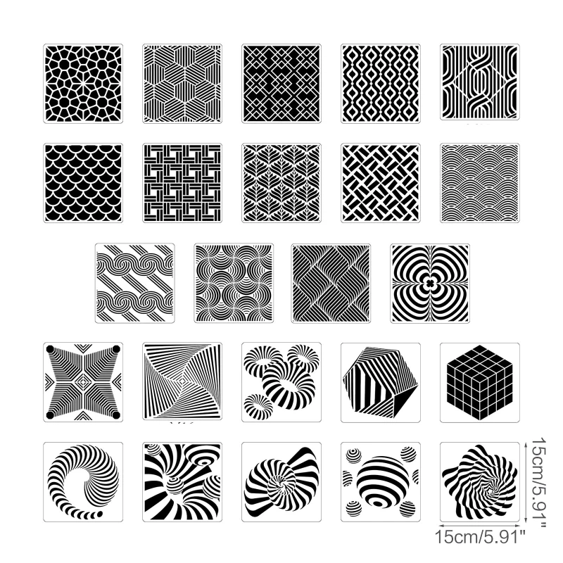 24Pcs Hollow-out Painting Templates Kit Classic Geometric Drawing Graffiti  Stencils for DIY Crafts Room Wall Decorations - AliExpress