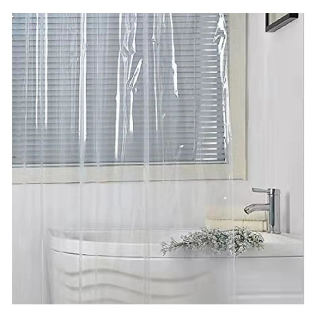 Forro de cortina de ducha transparente de peso pesado impermeable y tratado  para resistir