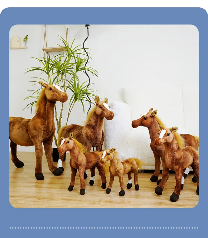 Peluche Cheval Réaliste - Douceur et Diversité de Tailles