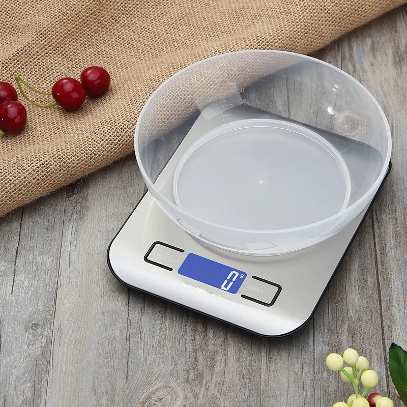 충전식 스테인레스 스틸 전자 저울, 주방 저울, 가정 쥬얼리, 음식 간식 계량, 베이킹 도구, 5kg, 10kg