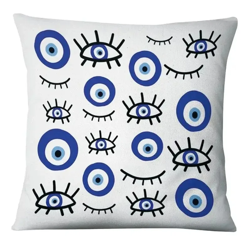 Evil Eye Symbol Art Print Cushion Cover Pillows Case Decor Home Living Room Sofa Square Throw Pillowcase for Office Chair Seat 2
