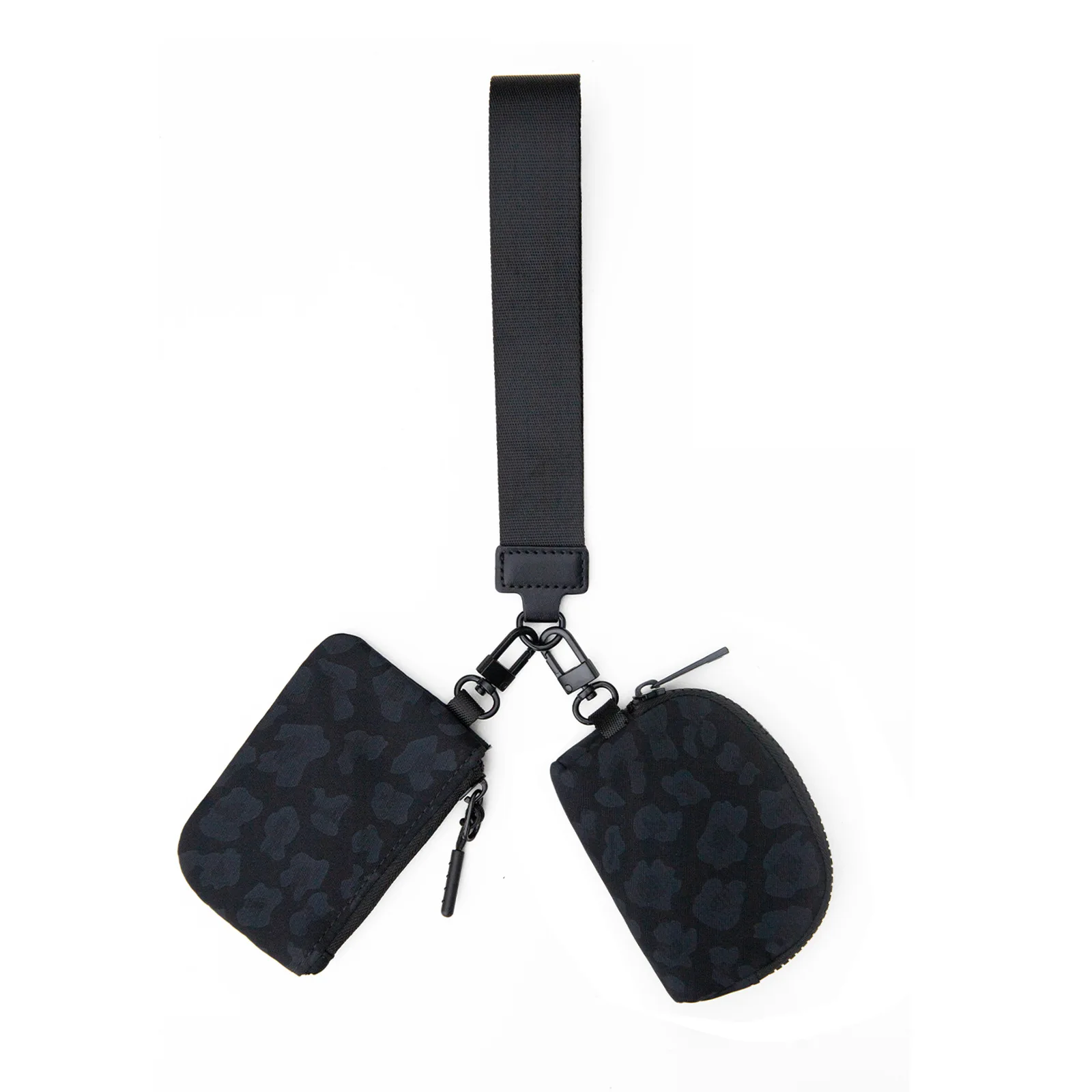 Mini Portafoglio Da Polso Con Cerniera E Portachiavi, In PU E Nylon, Portamonete Portatile Per Donne, 13x8.4cm - 3