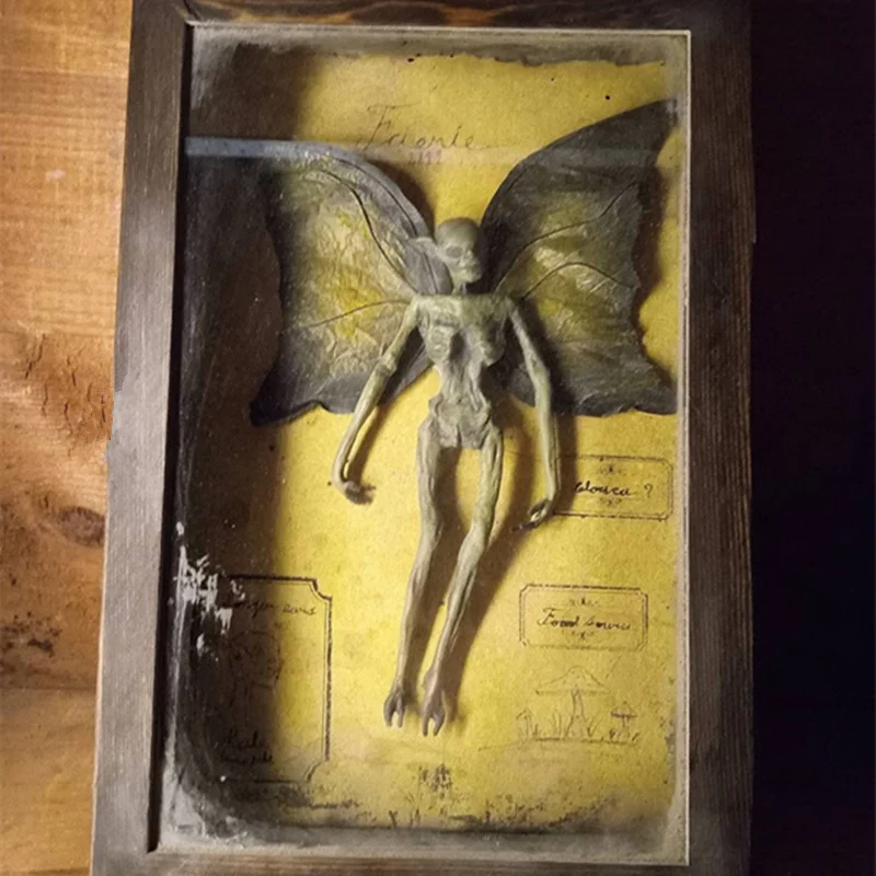 

3D Gothic home decor Mummified fairy Fairy skeleton Witchy decor Fairy specimen Statue Picture Frames Display Painting