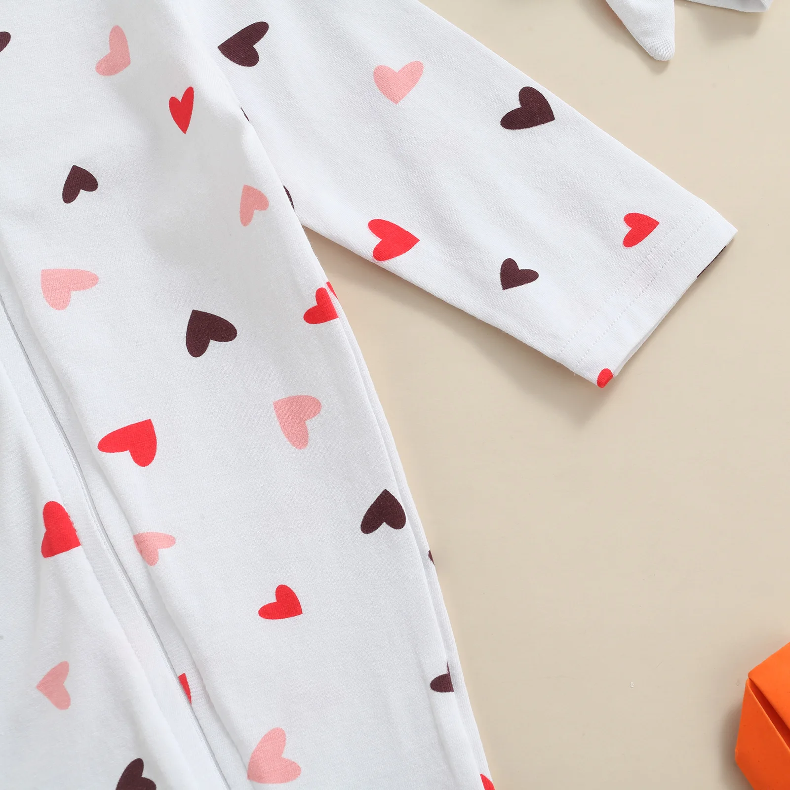 Citgeett Spring Valentine's Day Infant Newborn Baby Girls Boys Romper Set Long Sleeve Zipper Long Pants Footies Headband Clothes