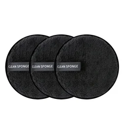 Eco - Friendly Reusable Makeup Remover Pads - Soft Cotton & Microfiber Cleansing Sponges (3 - Pack) (Black - 3pcs)