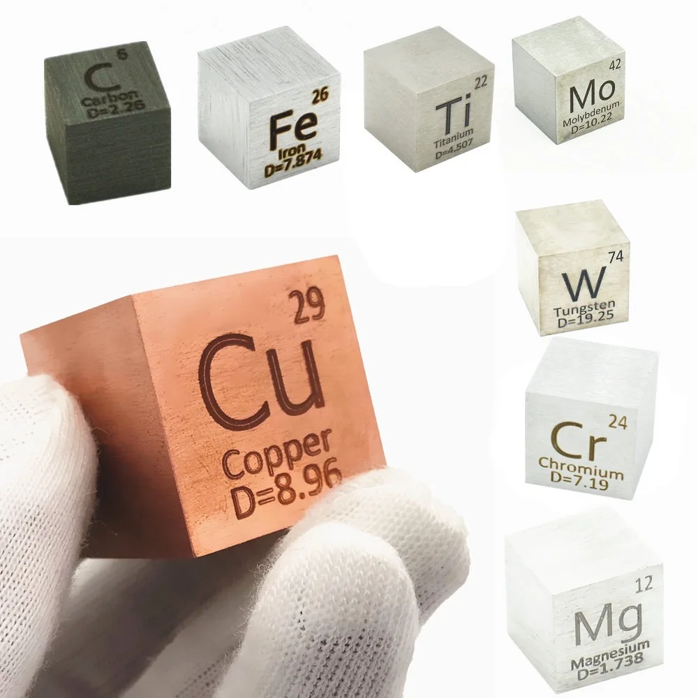 ElementCubePeriodicDensityCubes254mmInchCollectionCarbonIron