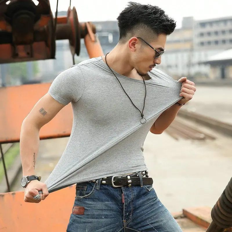 thumbnail image 1 of Camisetas para hombre, camiseta de secado rápido, camiseta ajustada para hombre, camiseta lisa para gimnasio, músculos lisos, ajustada, amarilla, manga corta, moda, caliente, 1 of 5
