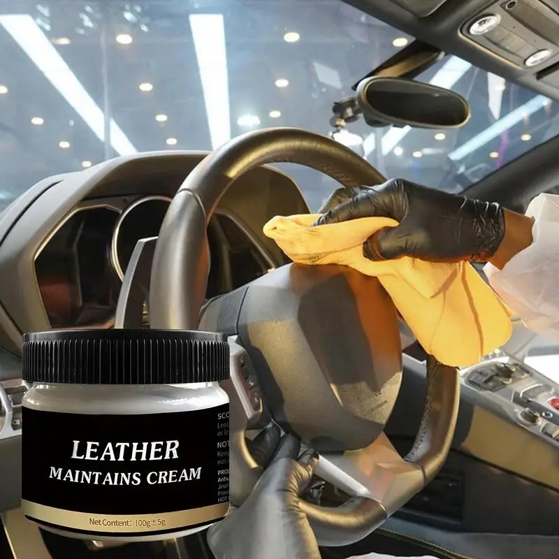 

Car Leather Care Cream Leather Repair Polishing Deep Nourishing Recoloring Balm Leather Conditioner For Cars Couches Furniture