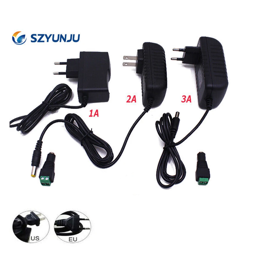 AC 240V Auf 12V 1A 2A DC Steckernetzteil EU Stecker-Netzteil Trafo