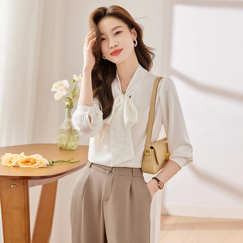 Aiyssa 2023Women's Autumn and Winter New Exquisite Long sleeved Shirt with Unique Temperament Makes You Unique