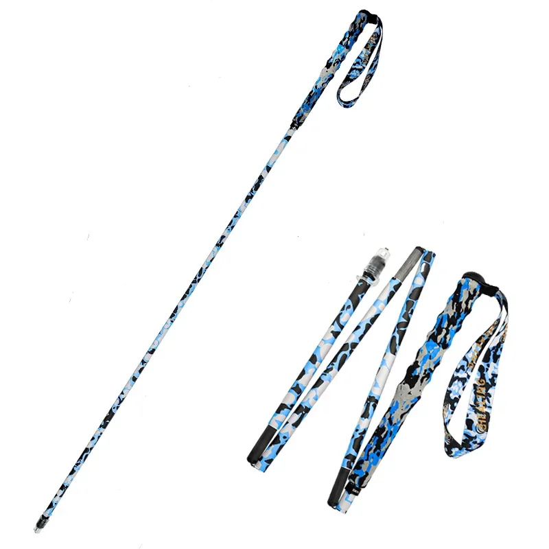 Blue Camo Pattern Premium Carbon Fiber Collapsible Telescopic Trekking Poles Hiking Walking Sticks Lightweight 43/47/51 Inch 2
