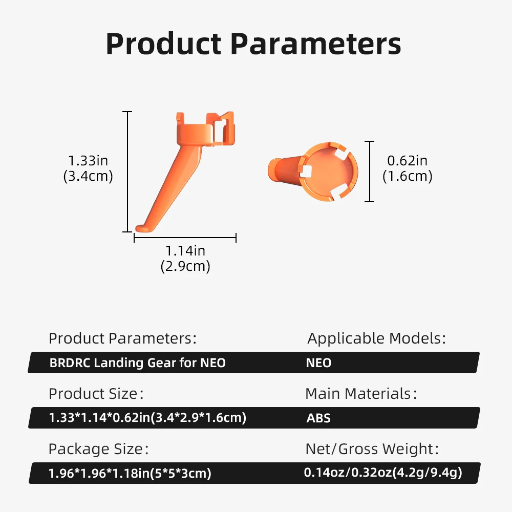 Description Picture 6 of itemBRDRC Landing Gear For DJI NEO Drone Height Increasing Tripod Legs Gimbal Bumper Bar Landing Protector UAV Drone Accessorie