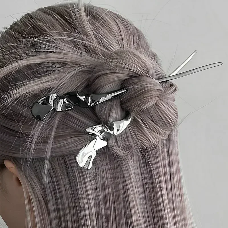 Women's Hairpin Metal Hair Stick Pin Chinese Chopstic Headdress Elegant Jewelry Accessories Wedding Party Headwear