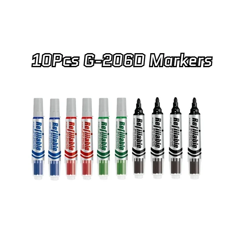 Gxin Dry Erase Marker G206 색상 지울 수있는 화이트 보드 리필 잉크 마커 10 개 학교로 돌아 가기 유용한 사무실 액세서리