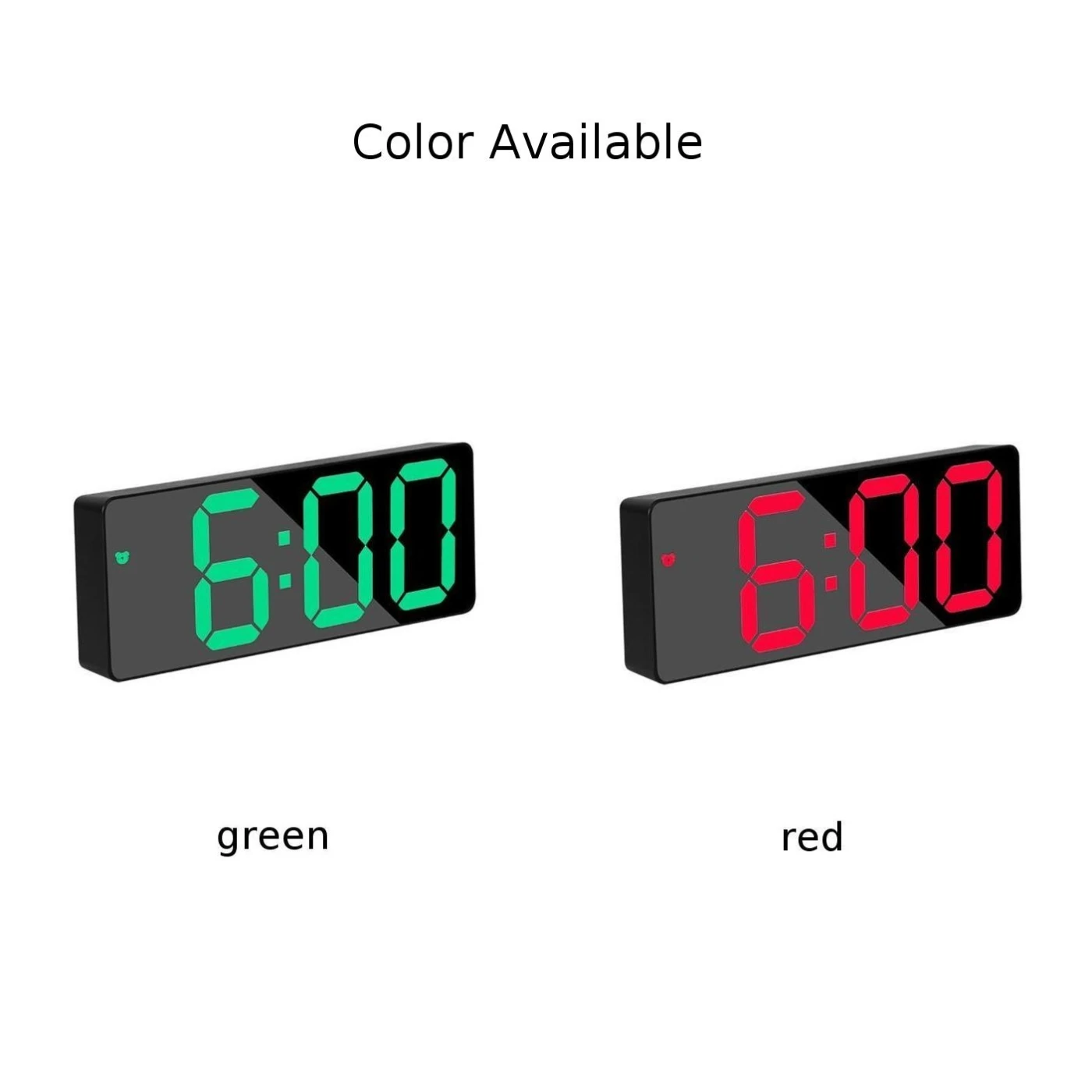 Mirror LED Digital Alarm Clock 12/24 Hours Battery/USB Operated Multifunctional Nigh Light Temperature Display