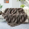 Luxury Faux Fur Blanket High-end Bed  Fox Fur Blankets For Beds Plaid on The Sofa Cover Decoration Home Blankets And Throws 1