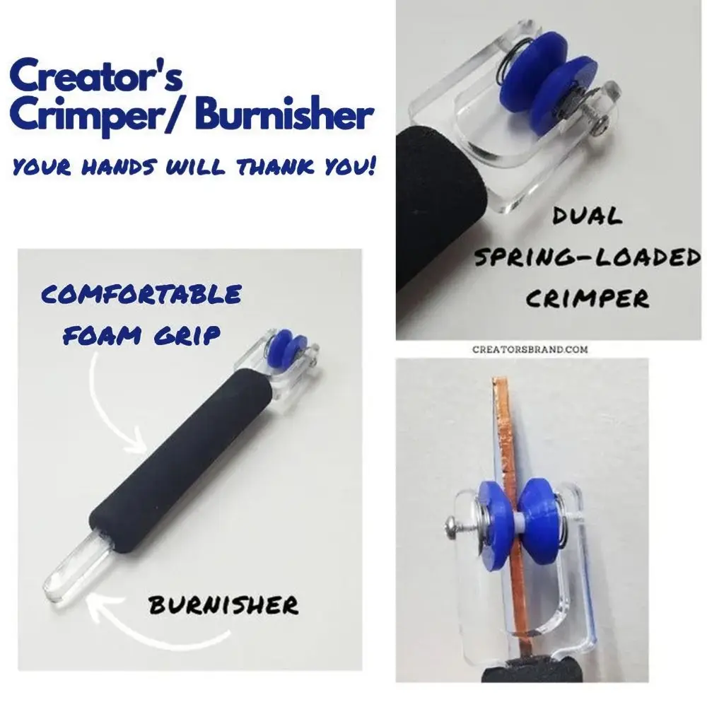 Foil Crimper Burnisher for Glass Aluminum Foil Protable Copper Wrapping Tool Time-Saving Wear Resistant Hand Tool Parts
