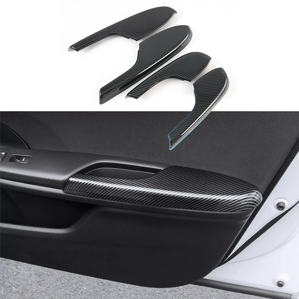 자동차 인테리어 도어 팔걸이 패널 트림 커버 그릇 장식 프레임 스티커 Honda Civic 2016 2017 2018 2019 2020 자동 스타일링