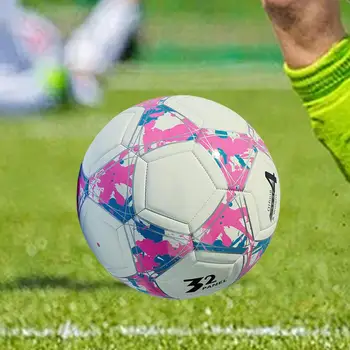 Kids Soccer Balls Abrasion-Resistant Professional Soccer Balls Match Ball With Bright Colors For Grass Artificial Turf Or Indoor 4