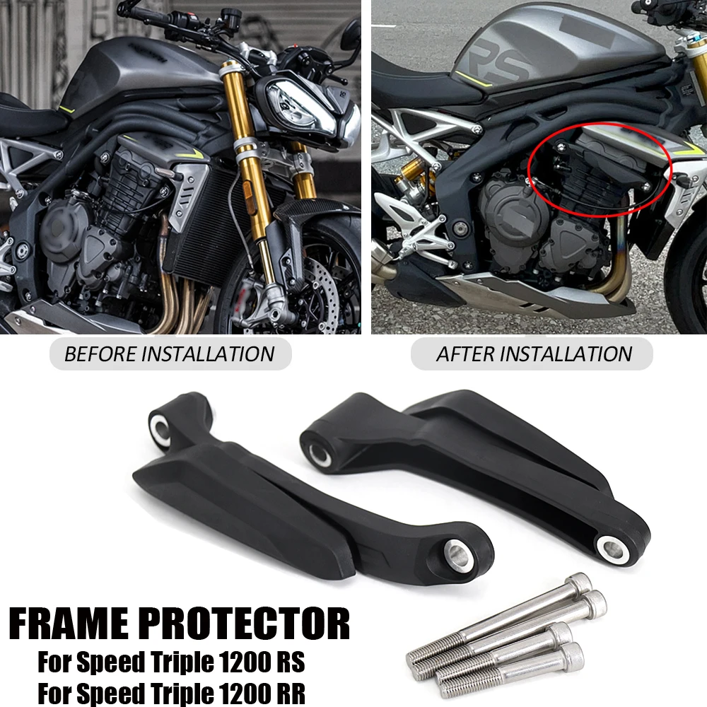 

NEW Motorcycle Accessories Black For Speed Triple 1200 RS RR Falling Protection Frame Slider Fairing Guard Crash Pad Protector