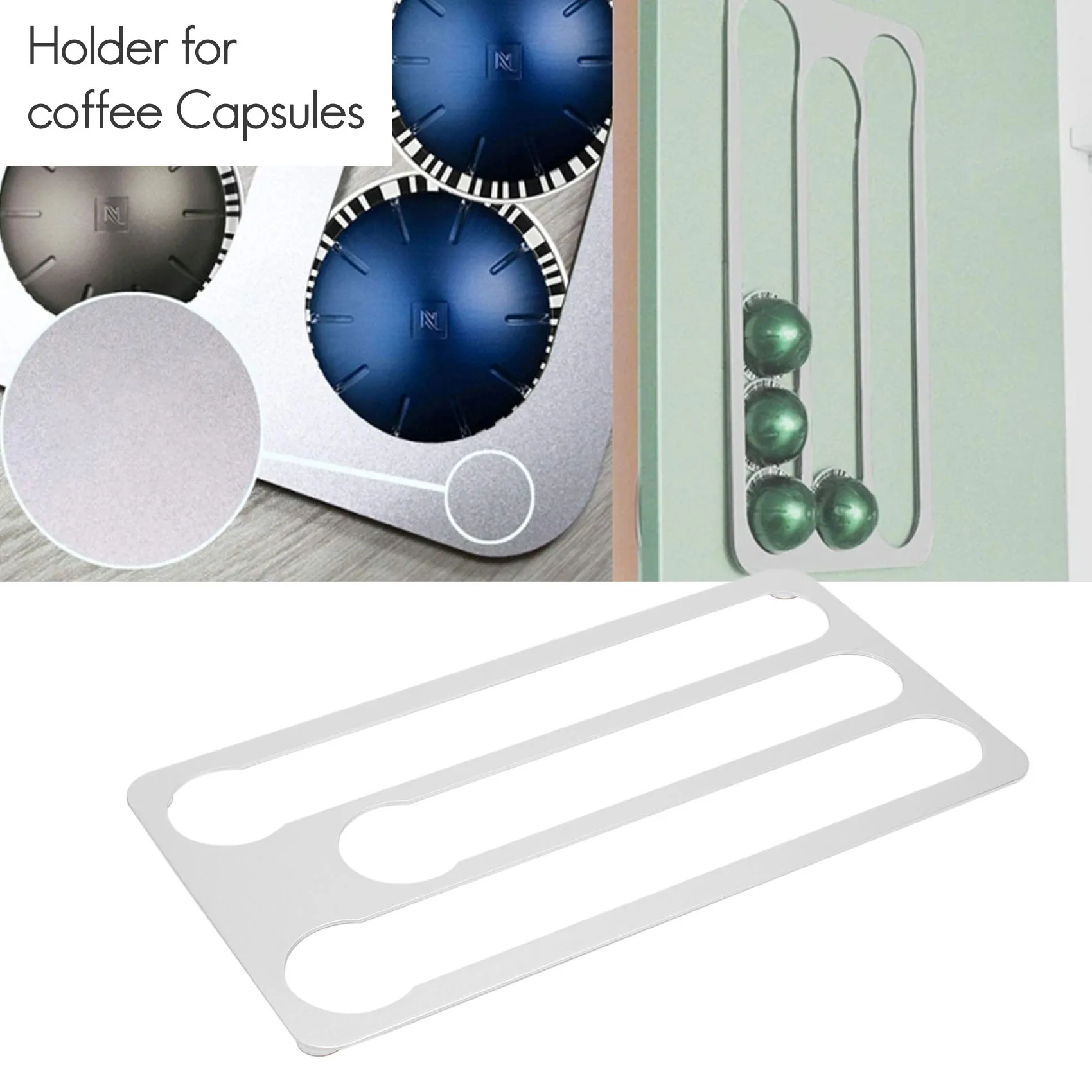 Porta Cialde Caffè Per Capsule Nespresso Vertuo, Portaoggetti A Parete Per Capsule Caffè, Capacità: 17, Argento