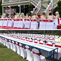 100/50/10pcs Elastic Chair Knot Wedding Decoration Buckle Sashes Back Cover Mariage Hotel Home Seat Elegant Modern Ribbon Decors 5