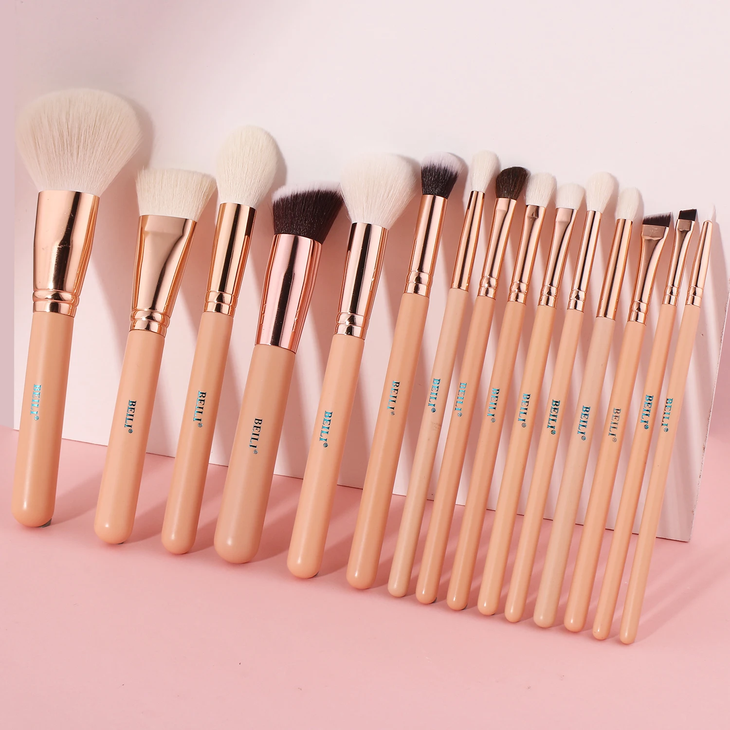 BEILI 5-28pcs 핑크 메이크업 브러쉬 세트 전문 천연 헤어 Kakubi 파우더 파운데이션 블러쉬 아이 브로우 블러쉬 브러쉬 뷰티 도구