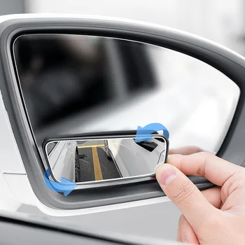 2Pcs 360 Degree Adjustable Blind Spot Mirror Car Auxiliary Rearview Convex Mirror Round Frame Wide Angle Mirrors for Car Reverse 1