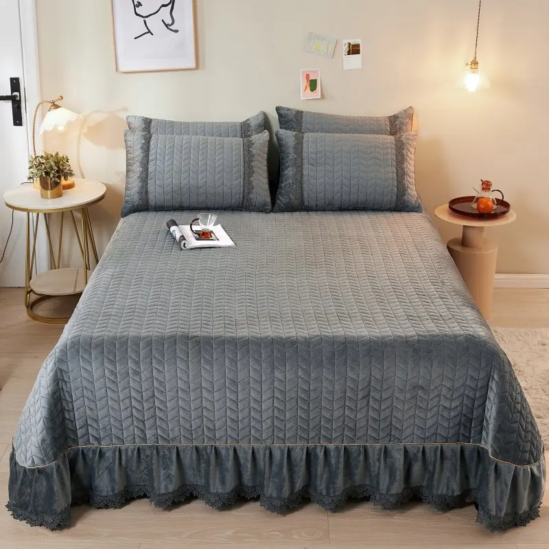 250x270cm Large Size Bedspread For Bed Quilted Blanket Washed Cotton